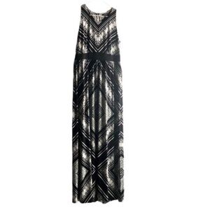 APT. 9 MONOCHROMATIC Black AND White GEOMETRIC Maxi Dress SIZE Medium
